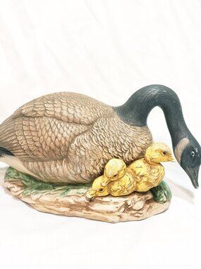 Canadian Canada Goose Bird Hand Painted Art Ceramic Figurine 11" Vintage 70s